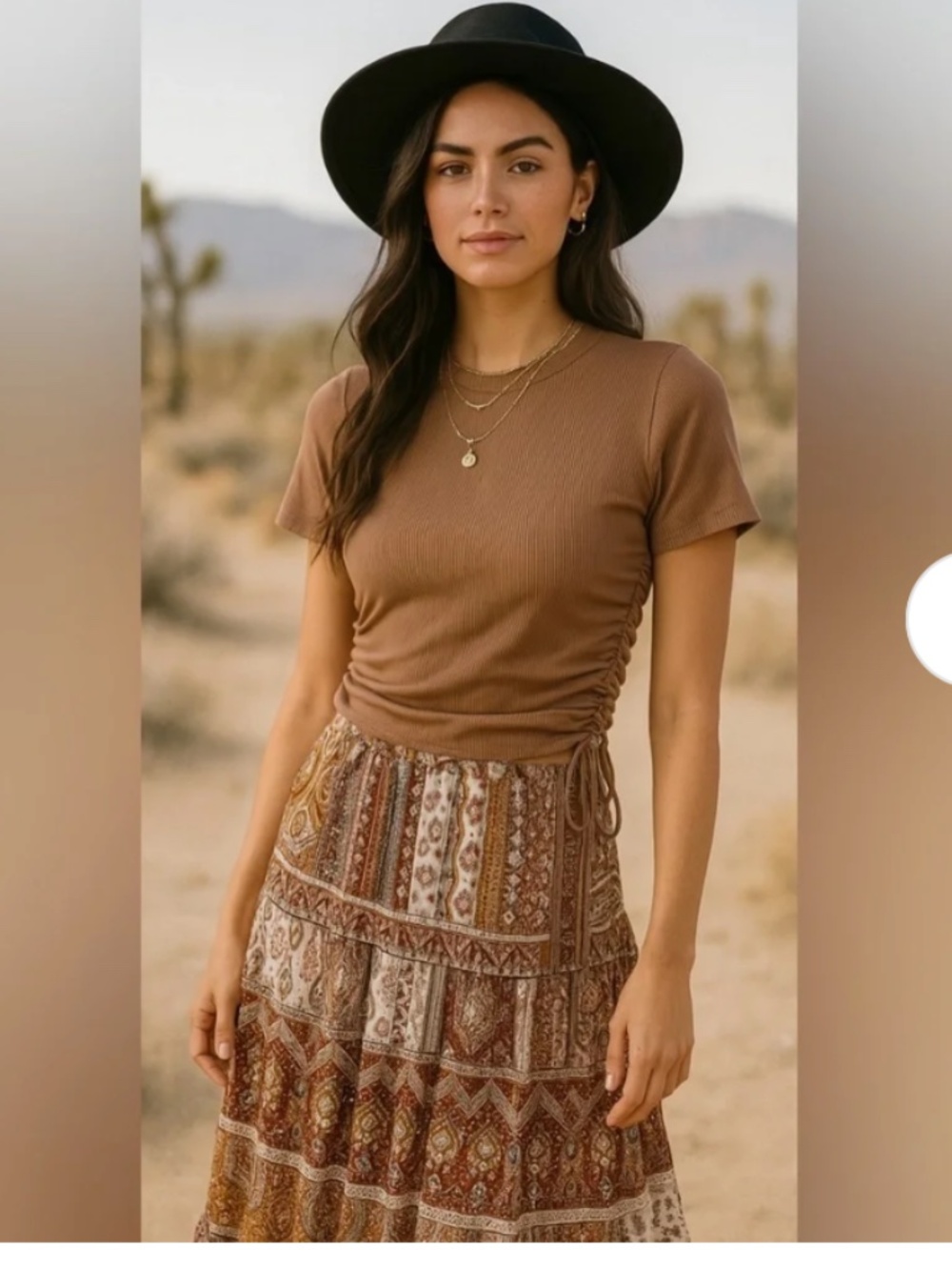 Zara Ribbed Side-Tie Crop Top - Dusty Rose